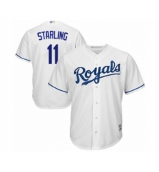 Youth Kansas City Royals #11 Bubba Starling Authentic White Home Cool Base Baseball Player Jersey