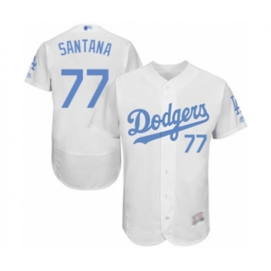 Men's Los Angeles Dodgers #77 Dennis Santana Authentic White 2016 Father's Day Fashion Flex Base Baseball Player Jersey Men's Los Angeles Dodgers #77 Dennis Santana Authentic White 2016 Father's Day Fashion Flex Base Baseball Player Jersey