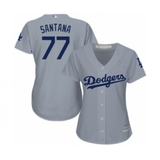 Women's Los Angeles Dodgers #77 Dennis Santana Authentic Grey Road Cool Base Baseball Player Jersey Women's Los Angeles Dodgers #77 Dennis Santana Authentic Grey Road Cool Base Baseball Player Jersey