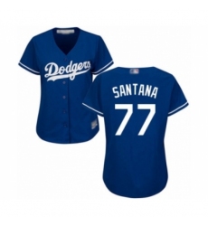 Women's Los Angeles Dodgers #77 Dennis Santana Authentic Royal Blue Alternate Cool Base Baseball Player Jersey