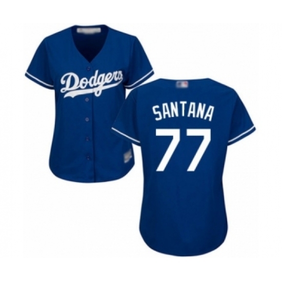 Women's Los Angeles Dodgers #77 Dennis Santana Authentic Royal Blue Alternate Cool Base Baseball Player Jersey Women's Los Angeles Dodgers #77 Dennis Santana Authentic Royal Blue Alternate Cool Base Baseball Player Jersey