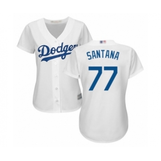 Women's Los Angeles Dodgers #77 Dennis Santana Authentic White Home Cool Base Baseball Player Jersey Women's Los Angeles Dodgers #77 Dennis Santana Authentic White Home Cool Base Baseball Player Jersey