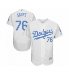 Men's Los Angeles Dodgers #76 Josh Sborz Authentic White 2016 Father's Day Fashion Flex Base Baseball Player Jersey Men's Los Angeles Dodgers #76 Josh Sborz Authentic White 2016 Father's Day Fashion Flex Base Baseball Player Jersey
