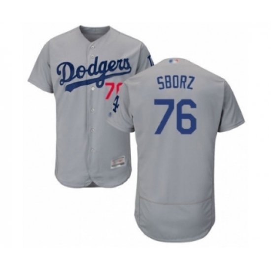 Men's Los Angeles Dodgers #76 Josh Sborz Gray Alternate Flex Base Authentic Collection Baseball Player Jersey Men's Los Angeles Dodgers #76 Josh Sborz Gray Alternate Flex Base Authentic Collection Baseball Player Jersey