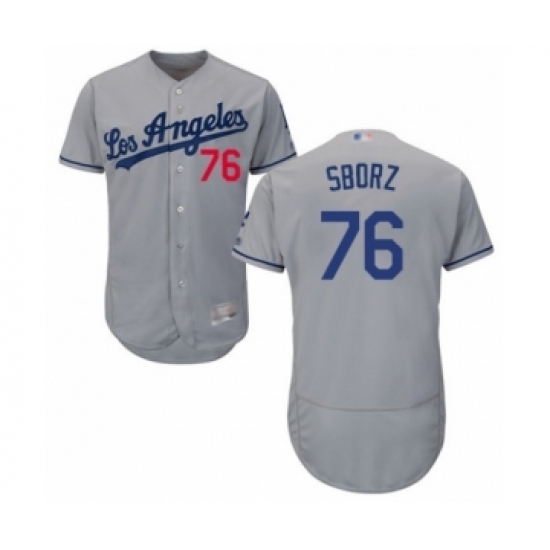 Men's Los Angeles Dodgers #76 Josh Sborz Grey Road Flex Base Authentic Collection Baseball Player Jersey Men's Los Angeles Dodgers #76 Josh Sborz Grey Road Flex Base Authentic Collection Baseball Player Jersey