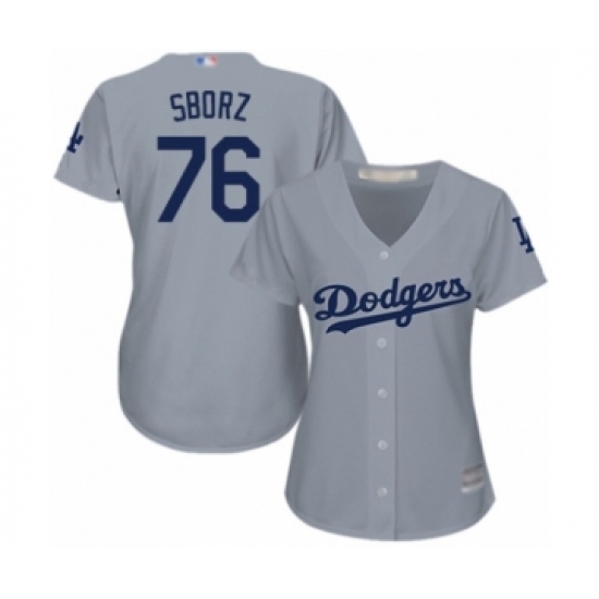 Women's Los Angeles Dodgers #76 Josh Sborz Authentic Grey Road Cool Base Baseball Player Jersey Women's Los Angeles Dodgers #76 Josh Sborz Authentic Grey Road Cool Base Baseball Player Jersey