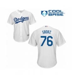 Youth Los Angeles Dodgers #76 Josh Sborz Authentic White Home Cool Base Baseball Player Jersey Youth Los Angeles Dodgers #76 Josh Sborz Authentic White Home Cool Base Baseball Player Jersey