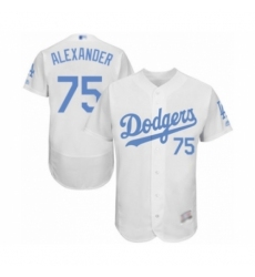 Men's Los Angeles Dodgers #75 Scott Alexander Authentic White 2016 Father's Day Fashion Flex Base Baseball Player Jersey Men's Los Angeles Dodgers #75 Scott Alexander Authentic White 2016 Father's Day Fashion Flex Base Baseball Player Jersey
