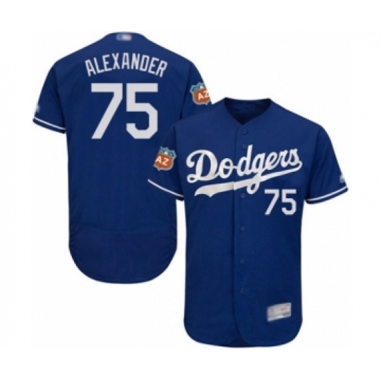 Men's Los Angeles Dodgers #75 Scott Alexander Royal Blue Flexbase Authentic Collection Baseball Player Jersey Men's Los Angeles Dodgers #75 Scott Alexander Royal Blue Flexbase Authentic Collection Baseball Player Jersey