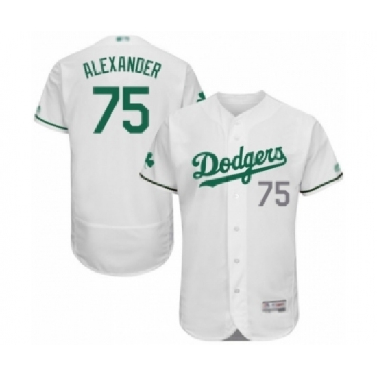 Men's Los Angeles Dodgers #75 Scott Alexander White Celtic Flexbase Authentic Collection Baseball Player Jersey Men's Los Angeles Dodgers #75 Scott Alexander White Celtic Flexbase Authentic Collection Baseball Player Jersey