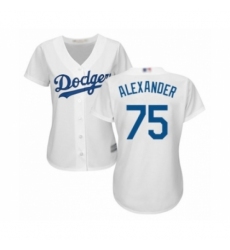 Women's Los Angeles Dodgers #75 Scott Alexander Authentic White Home Cool Base Baseball Player Jersey Women's Los Angeles Dodgers #75 Scott Alexander Authentic White Home Cool Base Baseball Player Jersey
