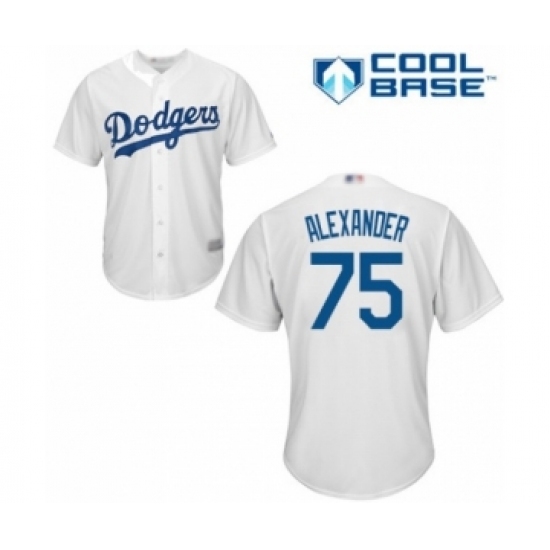 Youth Los Angeles Dodgers #75 Scott Alexander Authentic White Home Cool Base Baseball Player Jersey Youth Los Angeles Dodgers #75 Scott Alexander Authentic White Home Cool Base Baseball Player Jersey