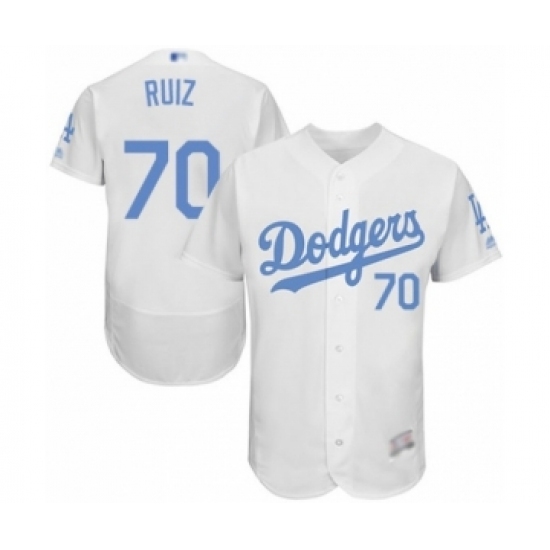 Men's Los Angeles Dodgers #70 Keibert Ruiz Authentic White 2016 Father's Day Fashion Flex Base Baseball Player Jersey Men's Los Angeles Dodgers #70 Keibert Ruiz Authentic White 2016 Father's Day Fashion Flex Base Baseball Player Jersey