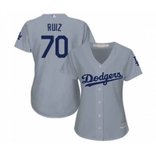 Women's Los Angeles Dodgers #70 Keibert Ruiz Authentic Grey Road Cool Base Baseball Player Jersey Women's Los Angeles Dodgers #70 Keibert Ruiz Authentic Grey Road Cool Base Baseball Player Jersey