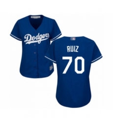 Women's Los Angeles Dodgers #70 Keibert Ruiz Authentic Royal Blue Alternate Cool Base Baseball Player Jersey