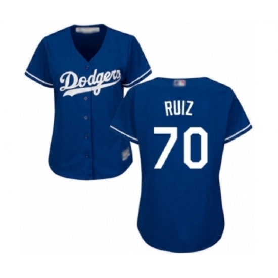 Women's Los Angeles Dodgers #70 Keibert Ruiz Authentic Royal Blue Alternate Cool Base Baseball Player Jersey Women's Los Angeles Dodgers #70 Keibert Ruiz Authentic Royal Blue Alternate Cool Base Baseball Player Jersey
