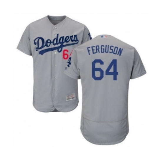 Men's Los Angeles Dodgers #64 Caleb Ferguson Gray Alternate Flex Base Authentic Collection Baseball Player Jersey Men's Los Angeles Dodgers #64 Caleb Ferguson Gray Alternate Flex Base Authentic Collection Baseball Player Jersey