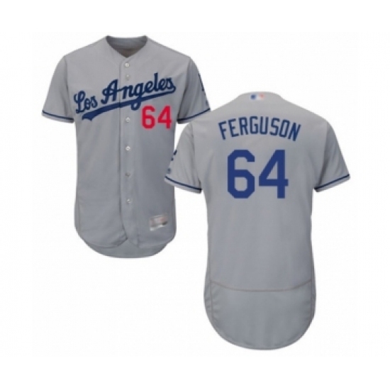 Men's Los Angeles Dodgers #64 Caleb Ferguson Grey Road Flex Base Authentic Collection Baseball Player Jersey Men's Los Angeles Dodgers #64 Caleb Ferguson Grey Road Flex Base Authentic Collection Baseball Player Jersey