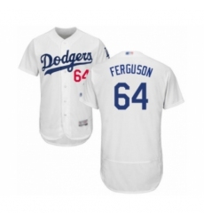Men's Los Angeles Dodgers #64 Caleb Ferguson White Home Flex Base Authentic Collection Baseball Player Jersey Men's Los Angeles Dodgers #64 Caleb Ferguson White Home Flex Base Authentic Collection Baseball Player Jersey