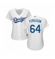 Women's Los Angeles Dodgers #64 Caleb Ferguson Authentic White Home Cool Base Baseball Player Jersey Women's Los Angeles Dodgers #64 Caleb Ferguson Authentic White Home Cool Base Baseball Player Jersey