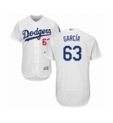Men's Los Angeles Dodgers #63 Yimi Garcia White Home Flex Base Authentic Collection Baseball Player Jersey