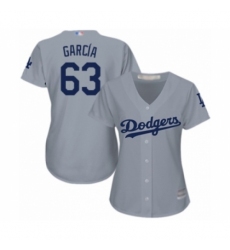 Women's Los Angeles Dodgers #63 Yimi Garcia Authentic Grey Road Cool Base Baseball Player Jersey