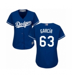 Women's Los Angeles Dodgers #63 Yimi Garcia Authentic Royal Blue Alternate Cool Base Baseball Player Jersey