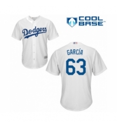 Youth Los Angeles Dodgers #63 Yimi Garcia Authentic White Home Cool Base Baseball Player Jersey