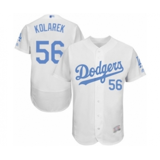 Men's Los Angeles Dodgers #56 Adam Kolarek Authentic White 2016 Father's Day Fashion Flex Base Baseball Player Jersey Men's Los Angeles Dodgers #56 Adam Kolarek Authentic White 2016 Father's Day Fashion Flex Base Baseball Player Jersey