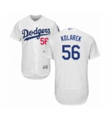 Men's Los Angeles Dodgers #56 Adam Kolarek White Home Flex Base Authentic Collection Baseball Player Jersey Men's Los Angeles Dodgers #56 Adam Kolarek White Home Flex Base Authentic Collection Baseball Player Jersey