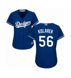 Women's Los Angeles Dodgers #56 Adam Kolarek Authentic Royal Blue Alternate Cool Base Baseball Player Jersey Women's Los Angeles Dodgers #56 Adam Kolarek Authentic Royal Blue Alternate Cool Base Baseball Player Jersey