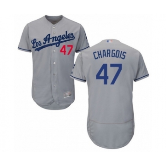 Men's Los Angeles Dodgers #47 J.T. Chargois Grey Road Flex Base Authentic Collection Baseball Player Jersey Men's Los Angeles Dodgers #47 J.T. Chargois Grey Road Flex Base Authentic Collection Baseball Player Jersey