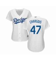 Women's Los Angeles Dodgers #47 J.T. Chargois Authentic White Home Cool Base Baseball Player Jersey Women's Los Angeles Dodgers #47 J.T. Chargois Authentic White Home Cool Base Baseball Player Jersey