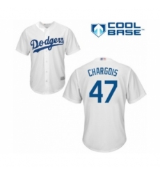 Youth Los Angeles Dodgers #47 J.T. Chargois Authentic White Home Cool Base Baseball Player Jersey Youth Los Angeles Dodgers #47 J.T. Chargois Authentic White Home Cool Base Baseball Player Jersey