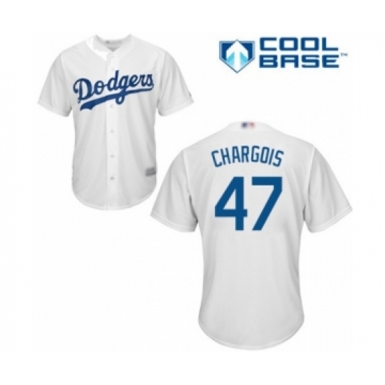 Youth Los Angeles Dodgers #47 J.T. Chargois Authentic White Home Cool Base Baseball Player Jersey Youth Los Angeles Dodgers #47 J.T. Chargois Authentic White Home Cool Base Baseball Player Jersey