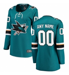 Women's San Jose Sharks Fanatics Branded Teal Home Breakaway Custom Jersey