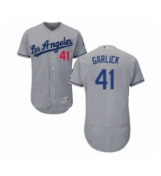 Men's Los Angeles Dodgers #41 Kyle Garlick Grey Road Flex Base Authentic Collection Baseball Player Jersey Men's Los Angeles Dodgers #41 Kyle Garlick Grey Road Flex Base Authentic Collection Baseball Player Jersey