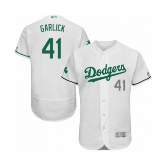 Men's Los Angeles Dodgers #41 Kyle Garlick White Celtic Flexbase Authentic Collection Baseball Player Jersey Men's Los Angeles Dodgers #41 Kyle Garlick White Celtic Flexbase Authentic Collection Baseball Player Jersey