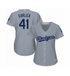 Women's Los Angeles Dodgers #41 Kyle Garlick Authentic Grey Road Cool Base Baseball Player Jersey Women's Los Angeles Dodgers #41 Kyle Garlick Authentic Grey Road Cool Base Baseball Player Jersey