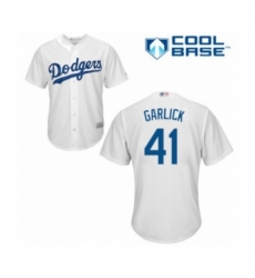 Youth Los Angeles Dodgers #41 Kyle Garlick Authentic White Home Cool Base Baseball Player Jersey Youth Los Angeles Dodgers #41 Kyle Garlick Authentic White Home Cool Base Baseball Player Jersey