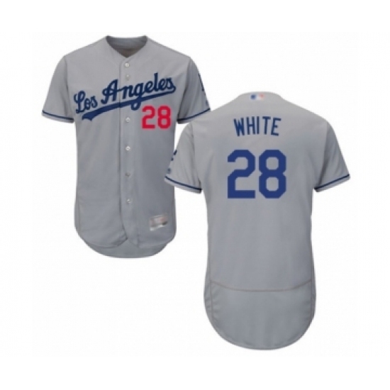 Men's Los Angeles Dodgers #28 Tyler White Grey Road Flex Base Authentic Collection Baseball Player Jersey Men's Los Angeles Dodgers #28 Tyler White Grey Road Flex Base Authentic Collection Baseball Player Jersey
