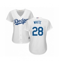 Women's Los Angeles Dodgers #28 Tyler White Authentic White Home Cool Base Baseball Player Jersey Women's Los Angeles Dodgers #28 Tyler White Authentic White Home Cool Base Baseball Player Jersey