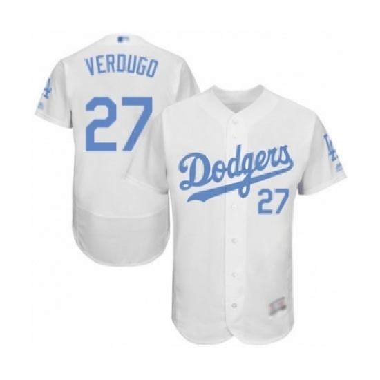 Men's Los Angeles Dodgers #27 Alex Verdugo Authentic White 2016 Father's Day Fashion Flex Base Baseball Player Jersey Men's Los Angeles Dodgers #27 Alex Verdugo Authentic White 2016 Father's Day Fashion Flex Base Baseball Player Jersey