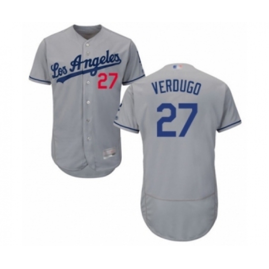 Men's Los Angeles Dodgers #27 Alex Verdugo Grey Road Flex Base Authentic Collection Baseball Player Jersey Men's Los Angeles Dodgers #27 Alex Verdugo Grey Road Flex Base Authentic Collection Baseball Player Jersey