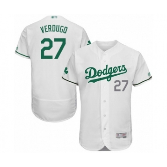Men's Los Angeles Dodgers #27 Alex Verdugo White Celtic Flexbase Authentic Collection Baseball Player Jersey Men's Los Angeles Dodgers #27 Alex Verdugo White Celtic Flexbase Authentic Collection Baseball Player Jersey