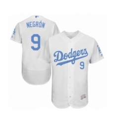 Men's Los Angeles Dodgers #9 Kristopher Negron Authentic White 2016 Father's Day Fashion Flex Base Baseball Player Jersey Men's Los Angeles Dodgers #9 Kristopher Negron Authentic White 2016 Father's Day Fashion Flex Base Baseball Player Jersey