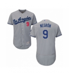 Men's Los Angeles Dodgers #9 Kristopher Negron Grey Road Flex Base Authentic Collection Baseball Player Jersey Men's Los Angeles Dodgers #9 Kristopher Negron Grey Road Flex Base Authentic Collection Baseball Player Jersey