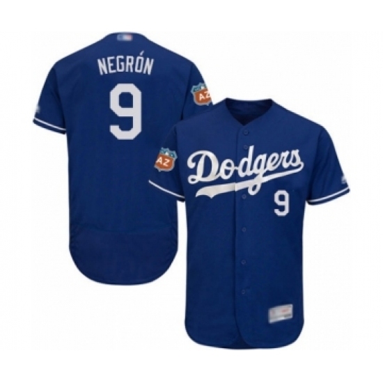 Men's Los Angeles Dodgers #9 Kristopher Negron Royal Blue Flexbase Authentic Collection Baseball Player Jersey Men's Los Angeles Dodgers #9 Kristopher Negron Royal Blue Flexbase Authentic Collection Baseball Player Jersey