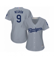 Women's Los Angeles Dodgers #9 Kristopher Negron Authentic Grey Road Cool Base Baseball Player Jersey Women's Los Angeles Dodgers #9 Kristopher Negron Authentic Grey Road Cool Base Baseball Player Jersey