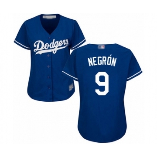 Women's Los Angeles Dodgers #9 Kristopher Negron Authentic Royal Blue Alternate Cool Base Baseball Player Jersey Women's Los Angeles Dodgers #9 Kristopher Negron Authentic Royal Blue Alternate Cool Base Baseball Player Jersey